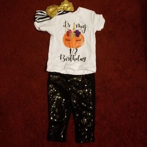 Half birthday outfit for baby girl